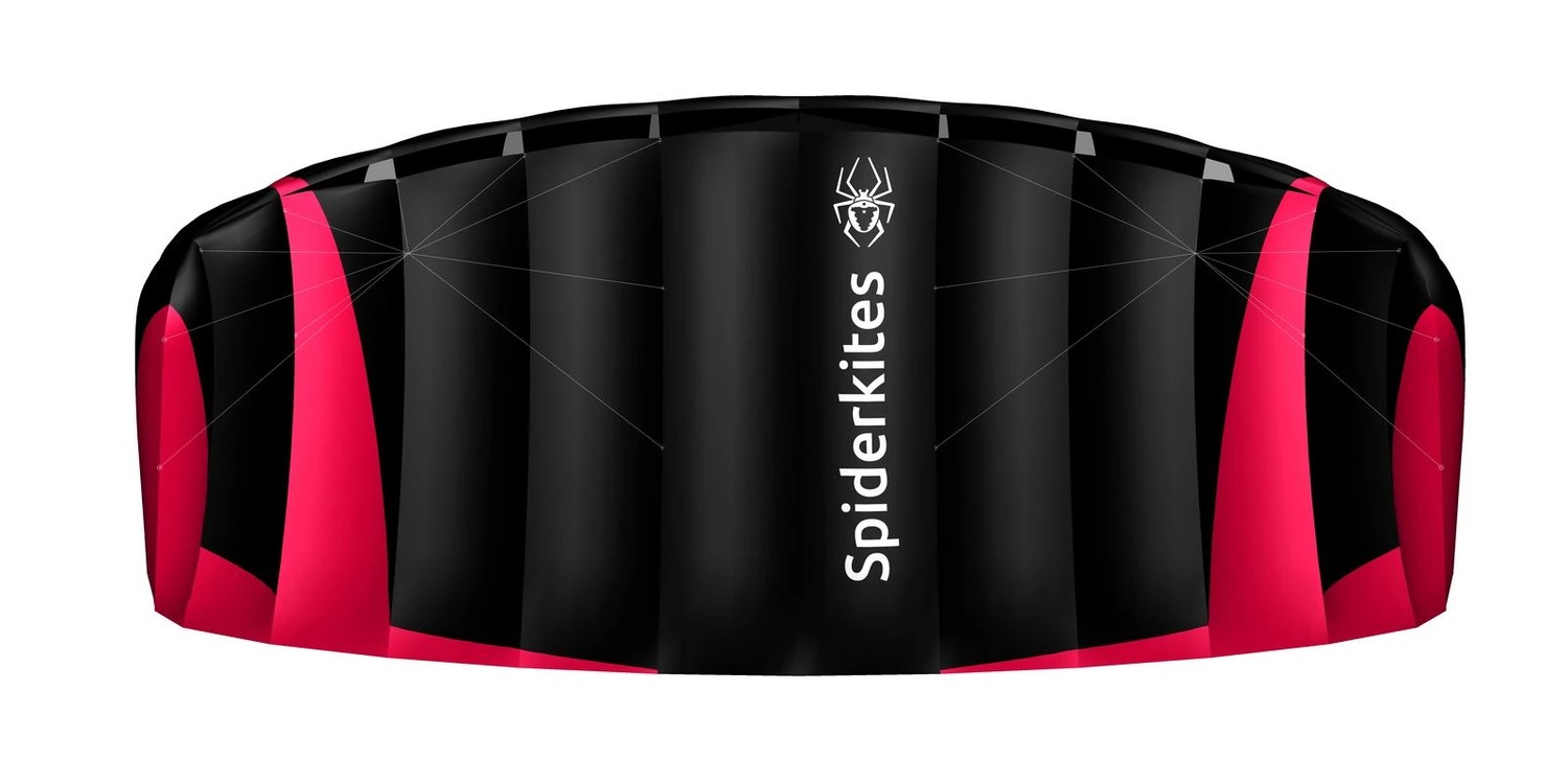 Spiderkites Amigo 1.75 DC Zweileiner-Lenkdrachen (Lenkmatte/Parafoil/Trainerkite/2-Leiner) rtf (flugfertig) 175 cm x 61 cm ruby